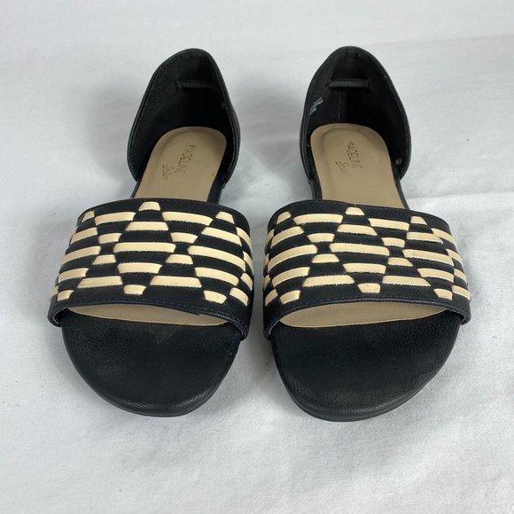 Madeline Stuart Nathan Flats Black Toe Strap 7W - Picture 3 of 9